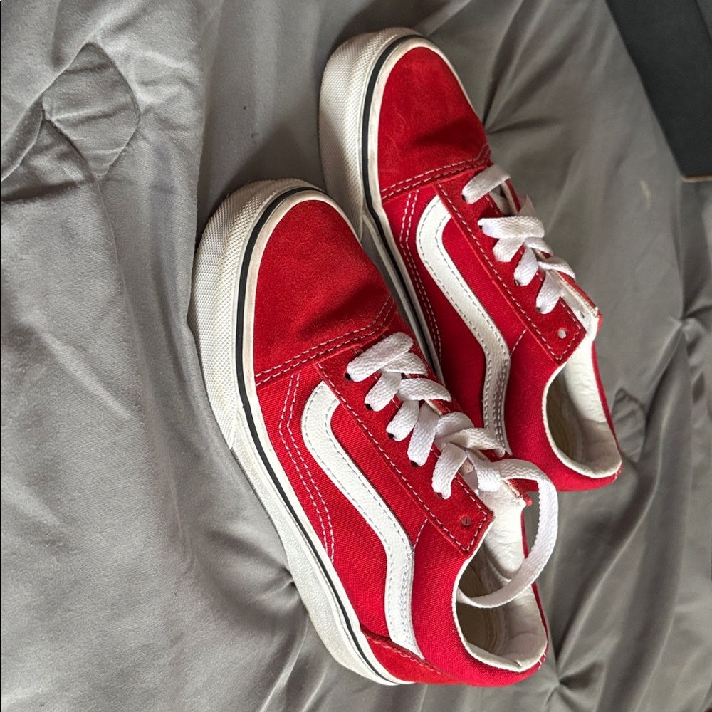 Red and White Sneakers